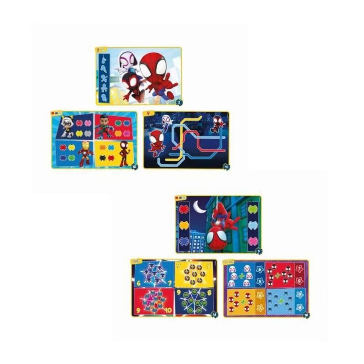 CLEMENTONI Clementoni - Pupitre Spidey - Jeu éducatif - Découvre les formes, les couleurs, les chiffres, l'espace et les dimensions - Dé