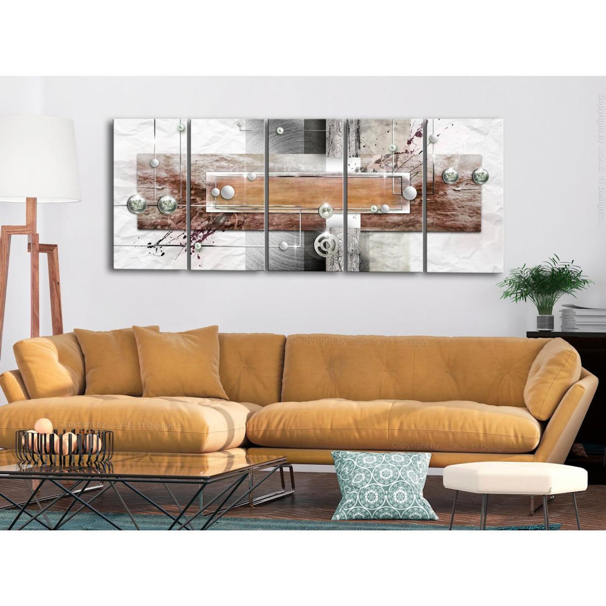 Paris Prix Tableau 5 Panneaux  Mysterious Mechanism Narrow Brown