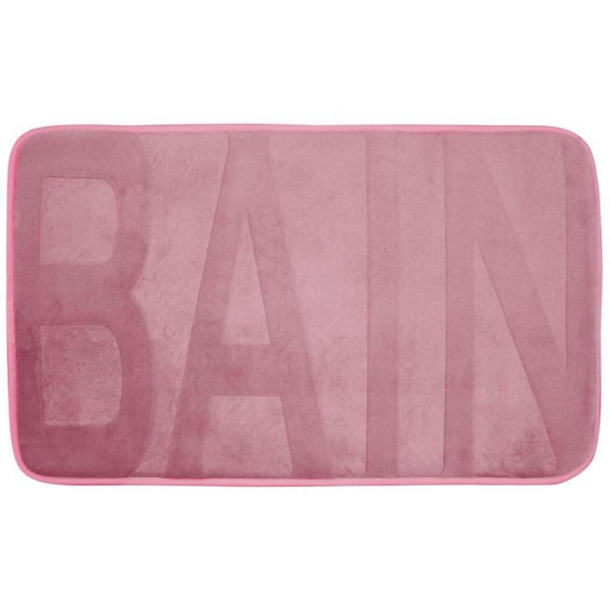 Paris Prix Tapis de Bain Microfibre  Relief  45x75cm Rose