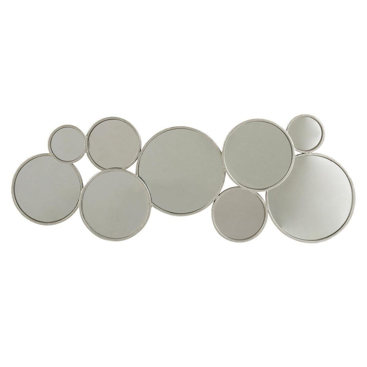 Paris Prix Miroir Mural Design  9 Ronds  84cm Argent