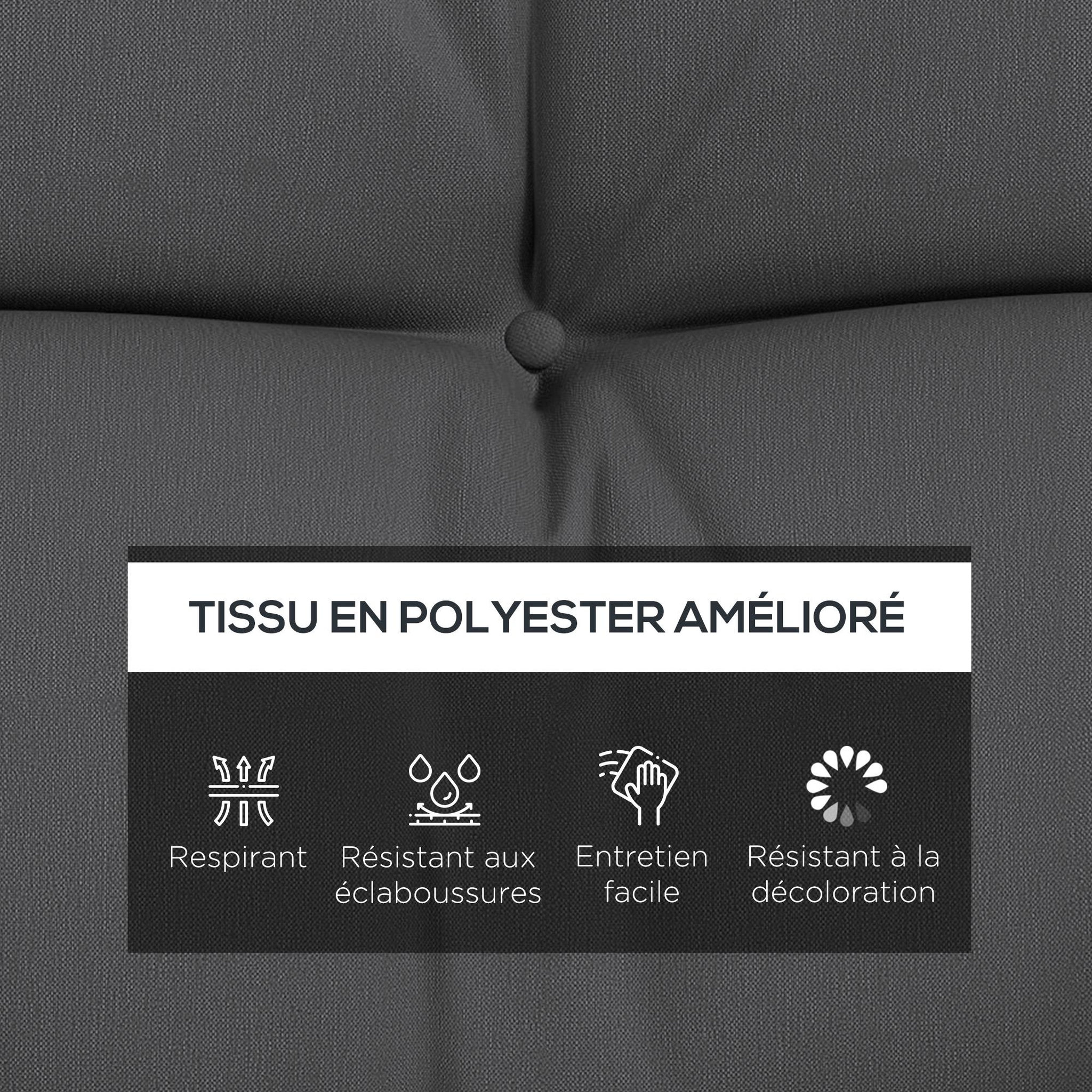 Voir la diapositive 4 : OUTSUNNY Ensemble de 4 coussins d'extérieur pour balancelle gris