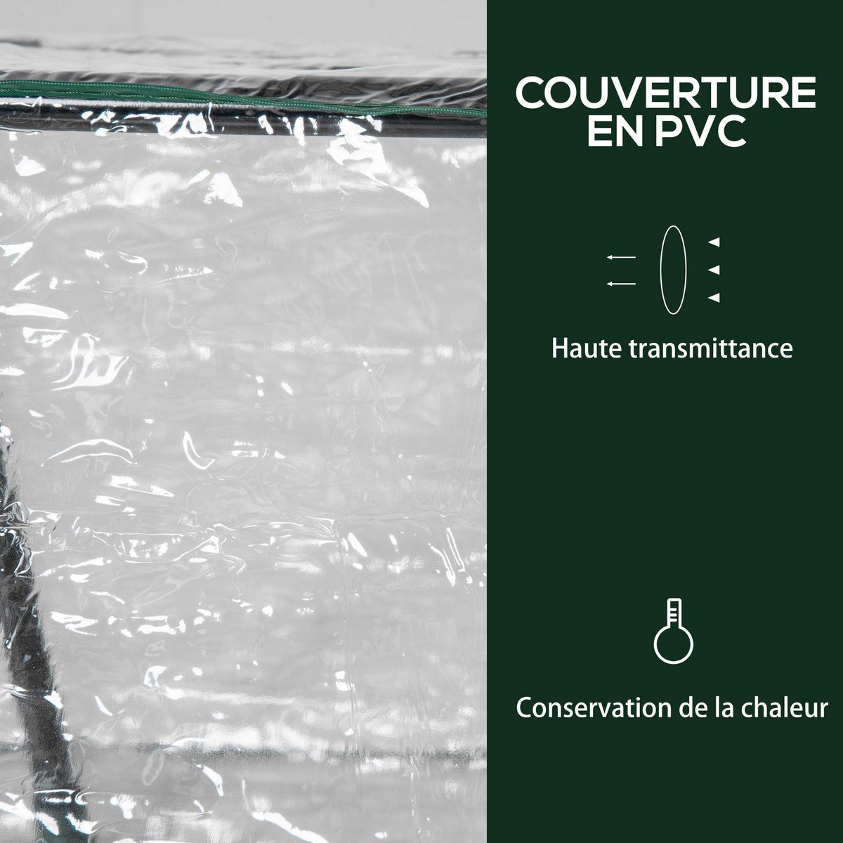 OUTSUNNY Mini serre de jardin serre à tomates 120 x 60 x 60 cm 2 fenêtres zippées enroulables acier thermolaqué PVC haute densité transparent