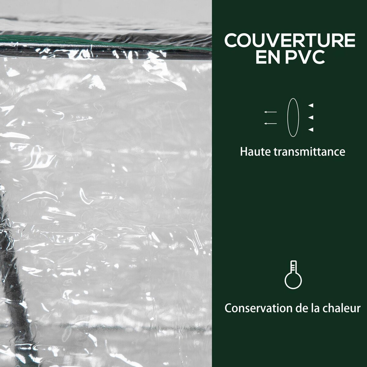 OUTSUNNY Mini serre de jardin serre à tomates 120 x 60 x 60 cm 2 fenêtres zippées enroulables acier thermolaqué PVC haute densité transparent