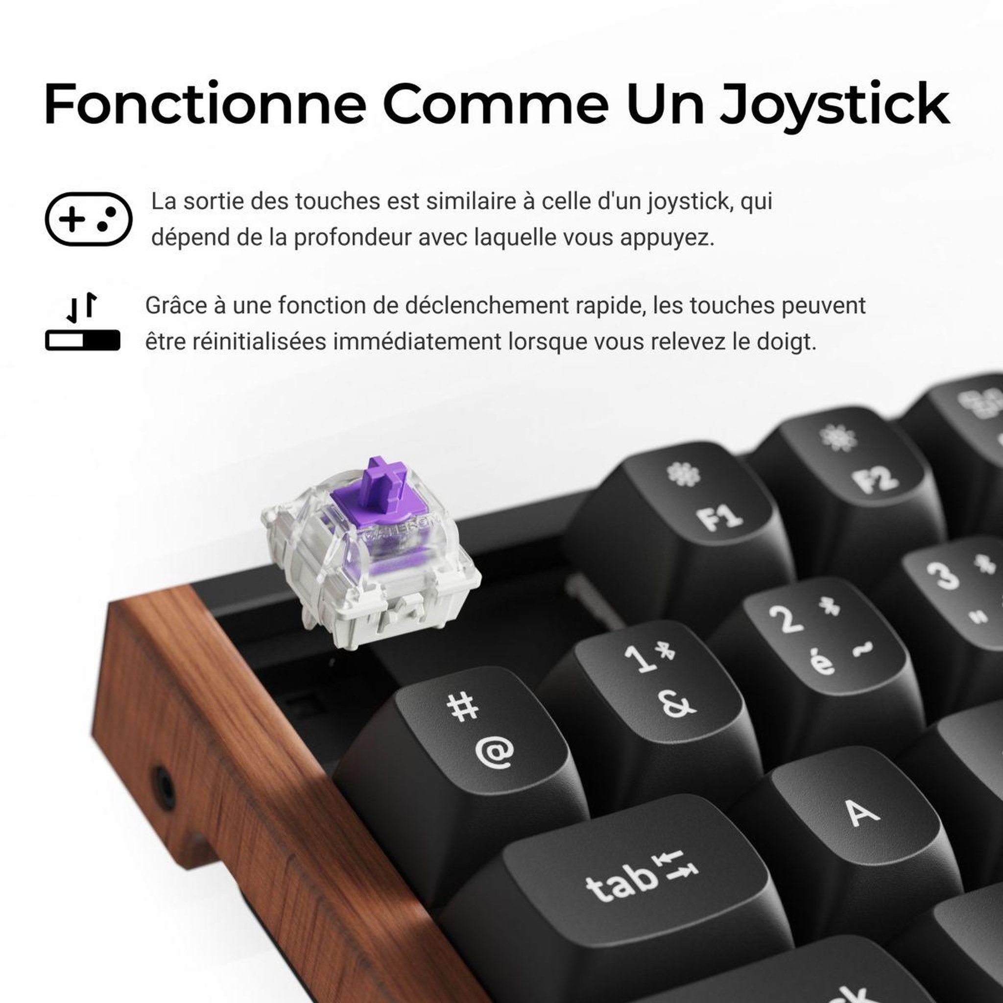 Voir la diapositive 3 : KEYCHRON Clavier gamer sans fil K10 HE Wireless Magnetic Switch