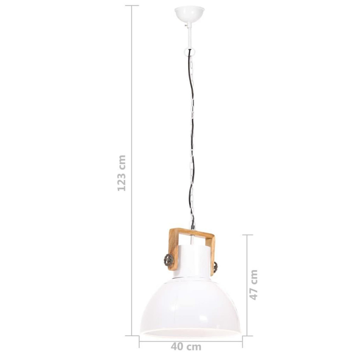 VIDAXL Lampe suspendue industrielle 25 W Blanc Rond 40 cm E27