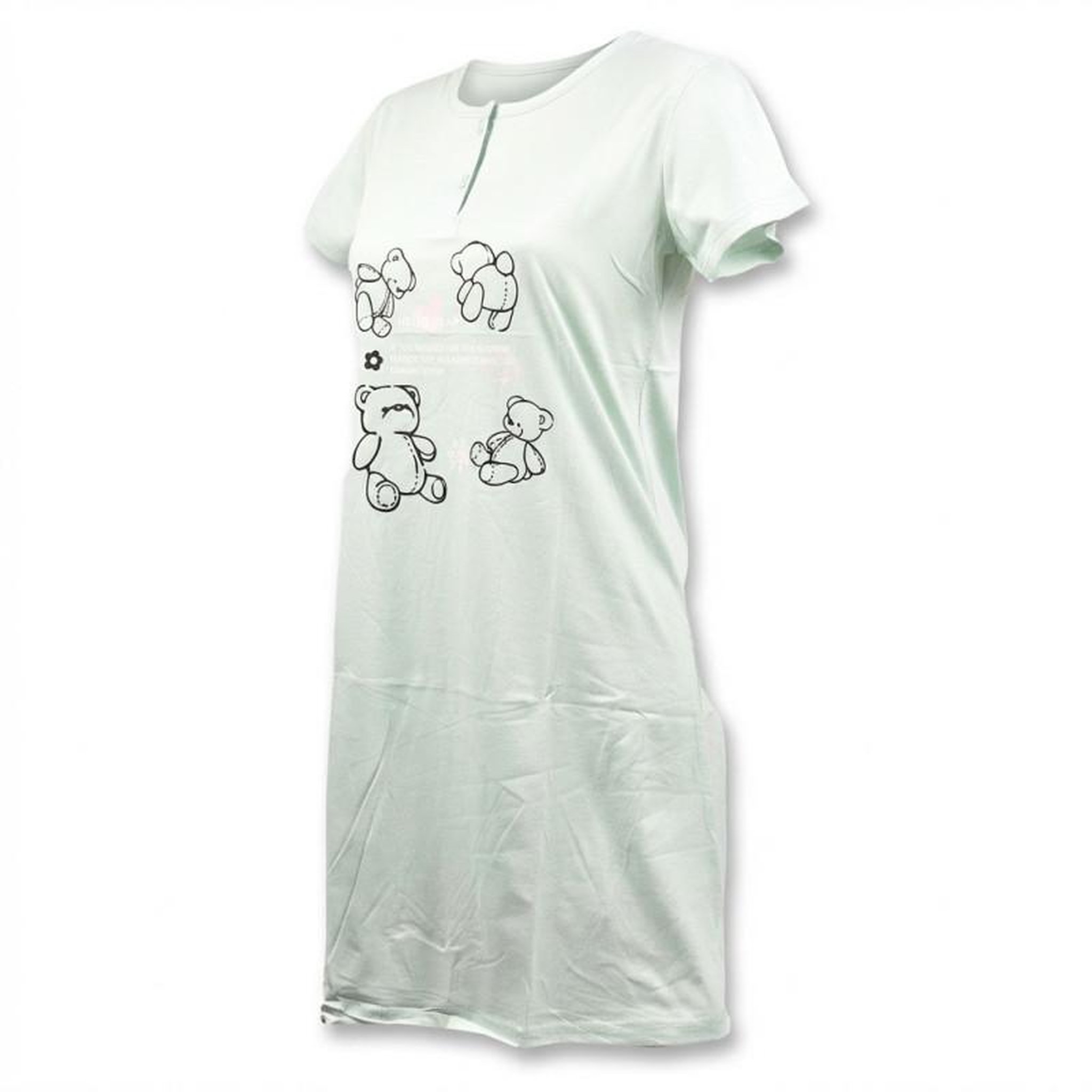 Voir la diapositive 1 : OZABI OZABI Chemise de Nuit Femme Microfibre HELLO BEAR Manches Courtes
