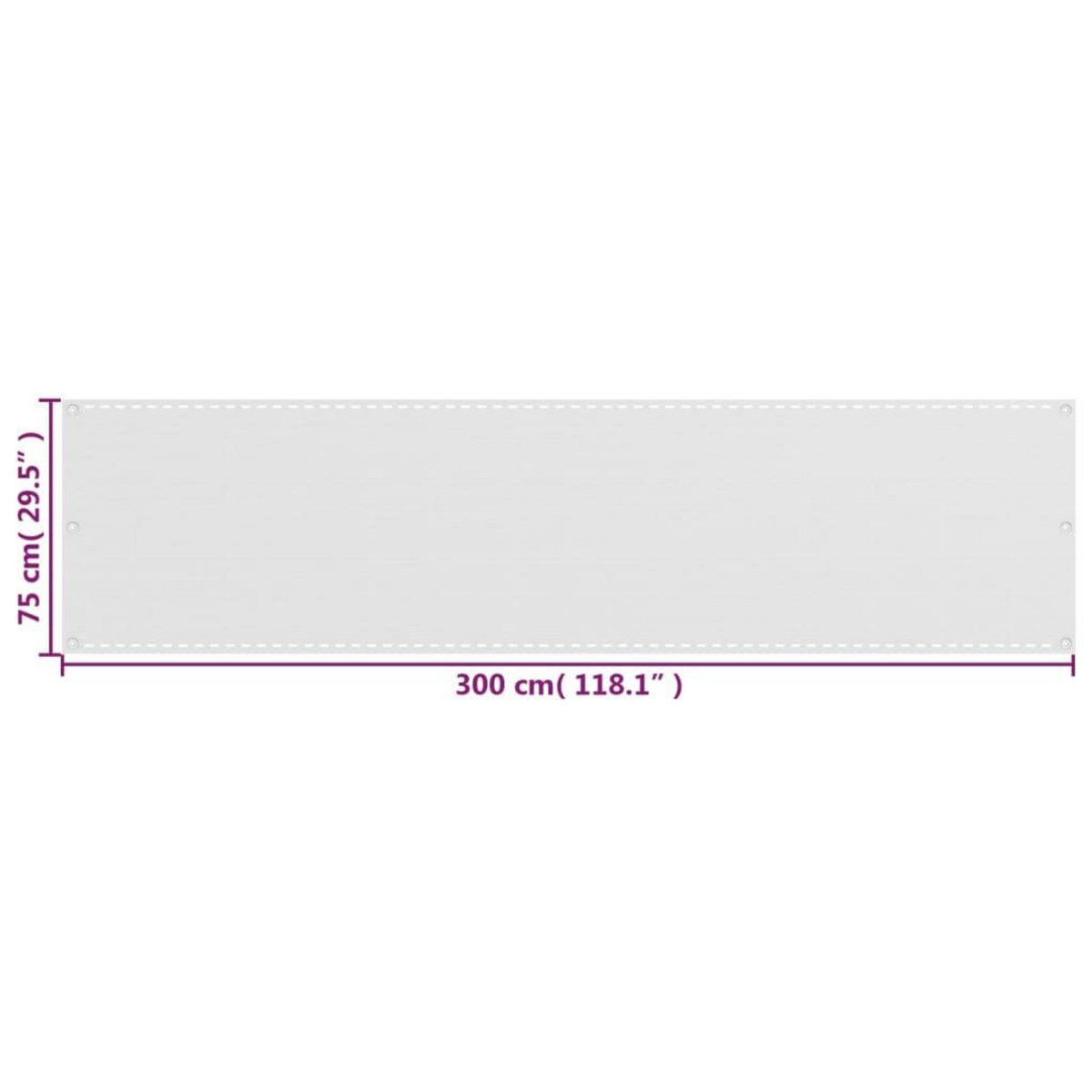 VIDAXL Ecran de balcon Blanc 75x300 cm PEHD