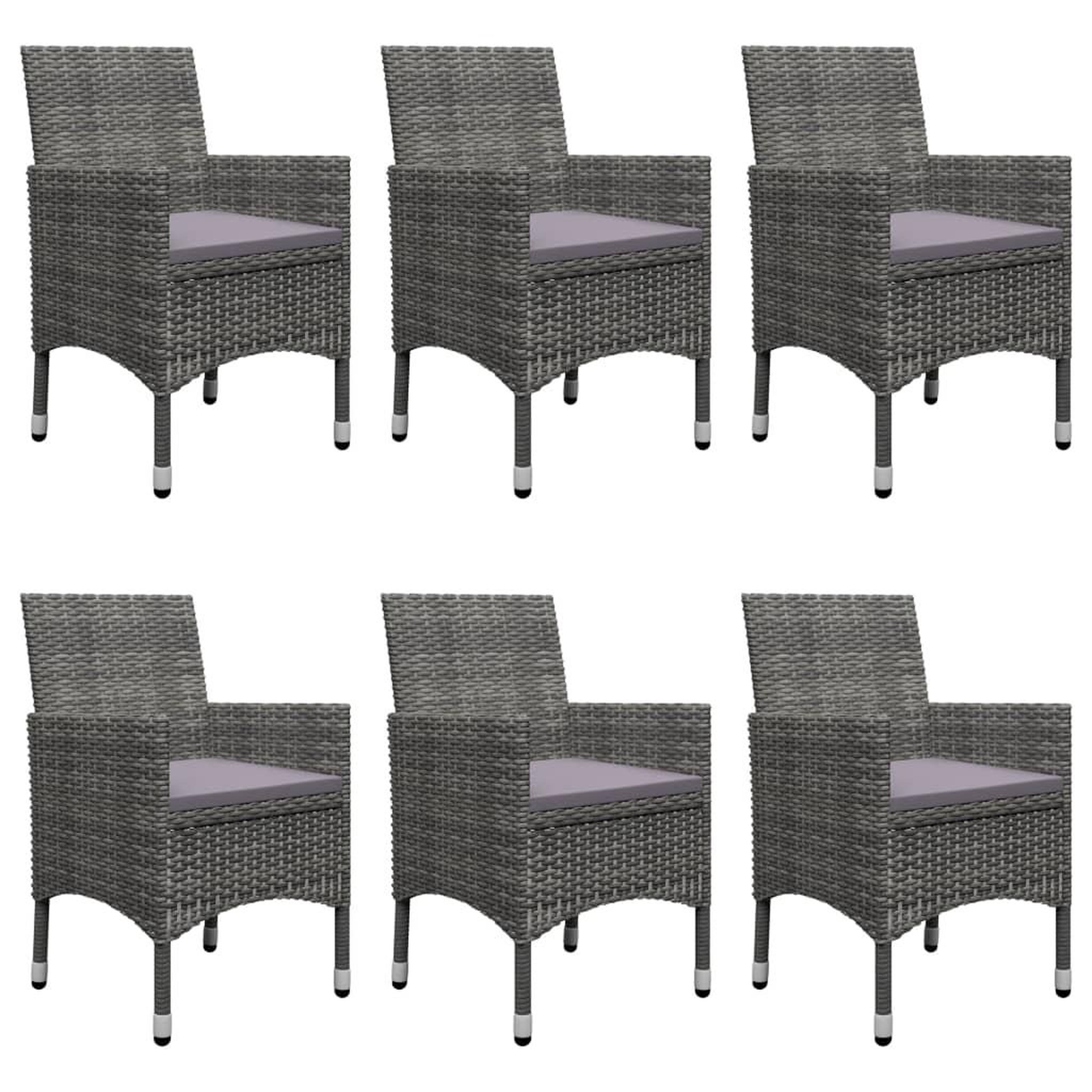 Voir la diapositive 5 : VIDAXL Ensemble a manger de jardin 7 pcs Gris