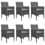 Voir la diapositive 5 : VIDAXL Ensemble a manger de jardin 7 pcs Gris