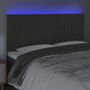 Voir la diapositive 3 : VIDAXL Tete de lit a LED Gris fonce 200x5x118/128 cm Velours