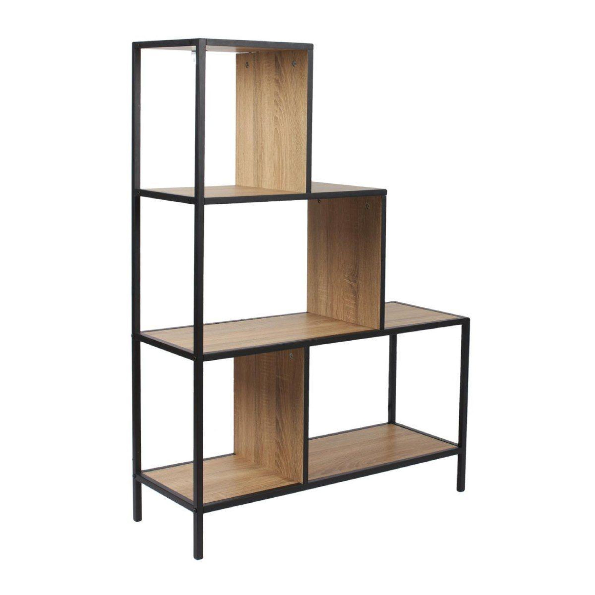 The Home Deco Factory Étagère Escalier  Edison  112cm Naturel & Noir