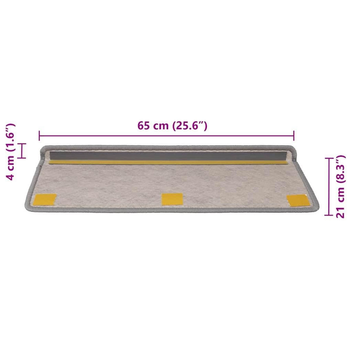 VIDAXL Tapis d'escalier autocollants 30 pcs 65x21x4 cm platine