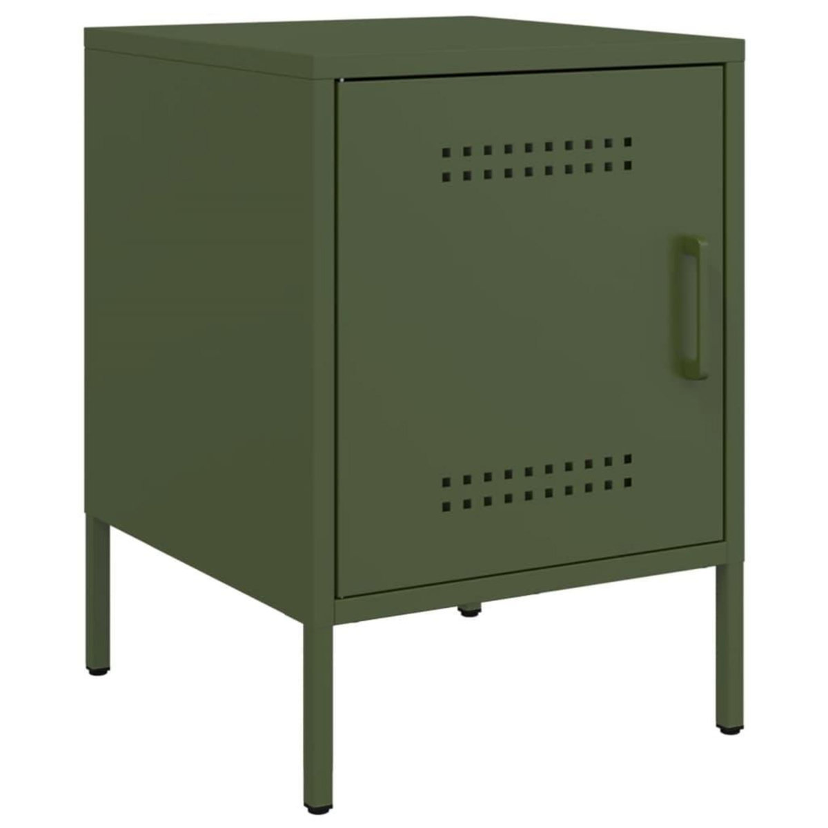 VIDAXL Tables de chevet 2 pcs vert olive 36x39x50,5 cm acier