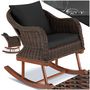Voir la diapositive 1 : tectake Fauteuil à bascule en rotin tressage à l'aspect naturel avec cadre en aluminium marron