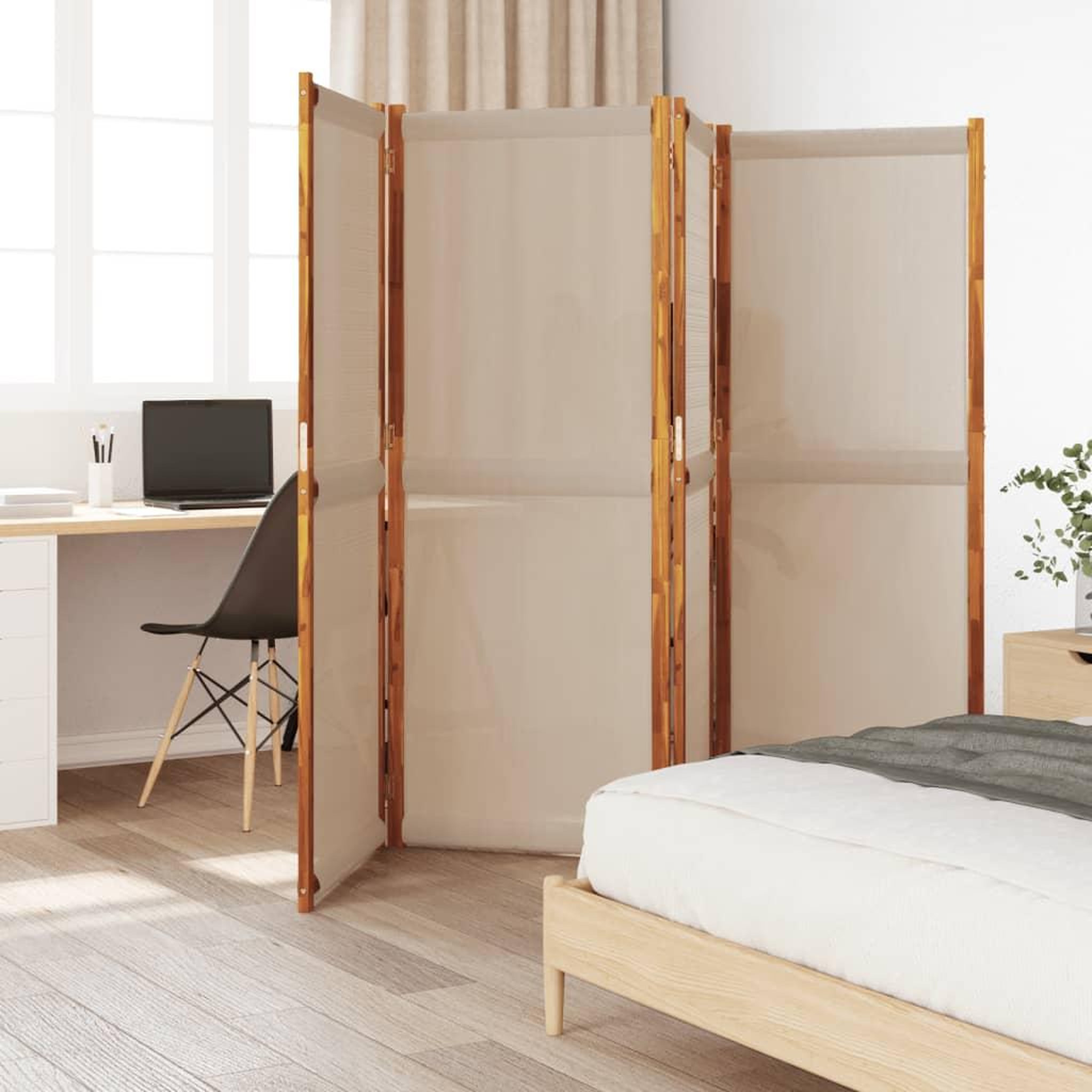 VIDAXL Cloison de separation 4 panneaux taupe 280x180 cm