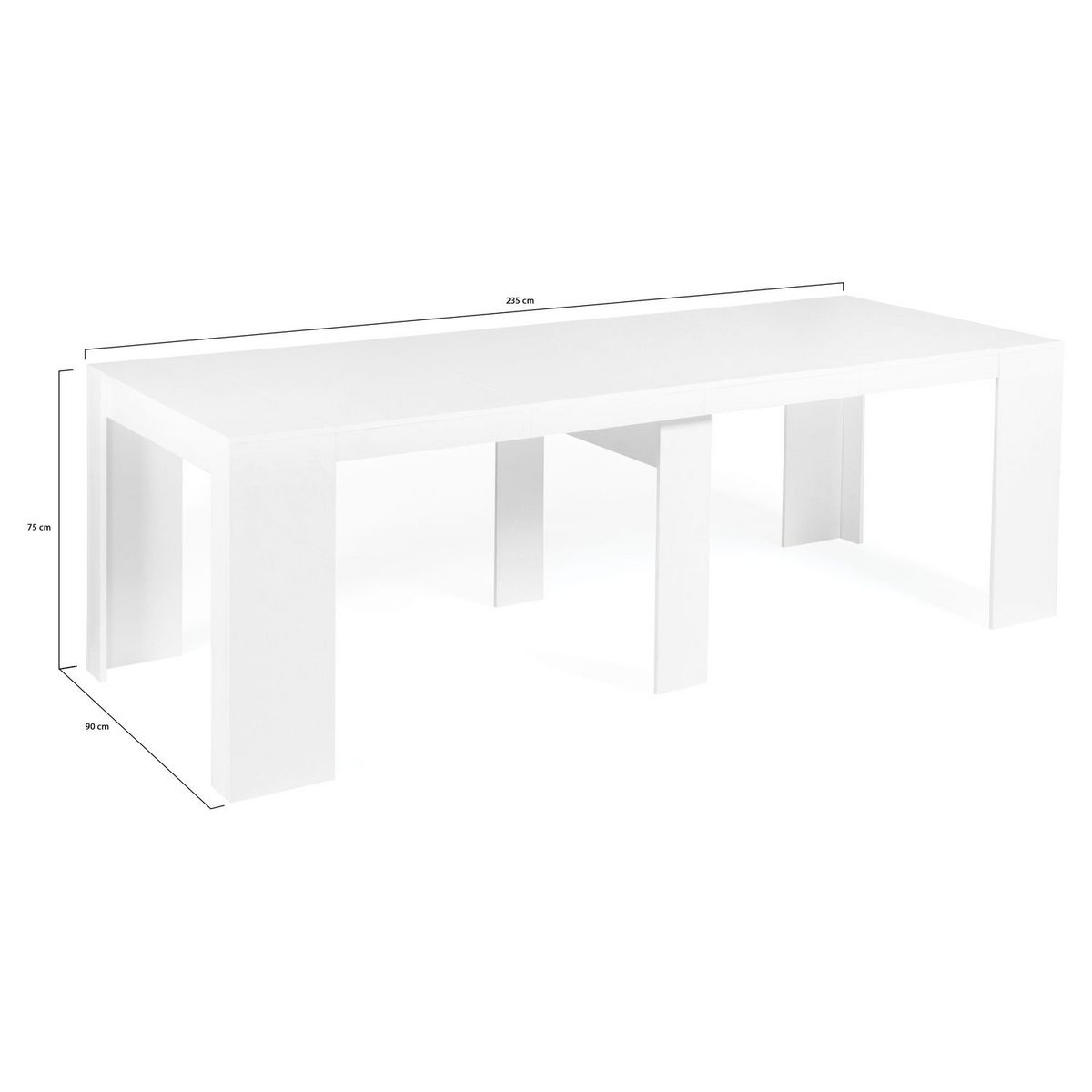 Table console extensible avec rallonges  45/235 cm ELORA  