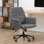 Voir la diapositive 2 : HOMCOM Fauteuil de bureau chaise de bureau hauteur réglable roulettes pivotant 360° tissu chanvre 69L x 66l x 89,5-97H cm gris chiné