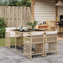 Voir la diapositive 1 : VIDAXL Ensemble a manger de jardin avec coussins 5pcs Beige poly rotin
