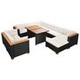 Voir la diapositive 3 : VIDAXL Salon de jardin 10 pcs avec coussins Resine tressee Noir