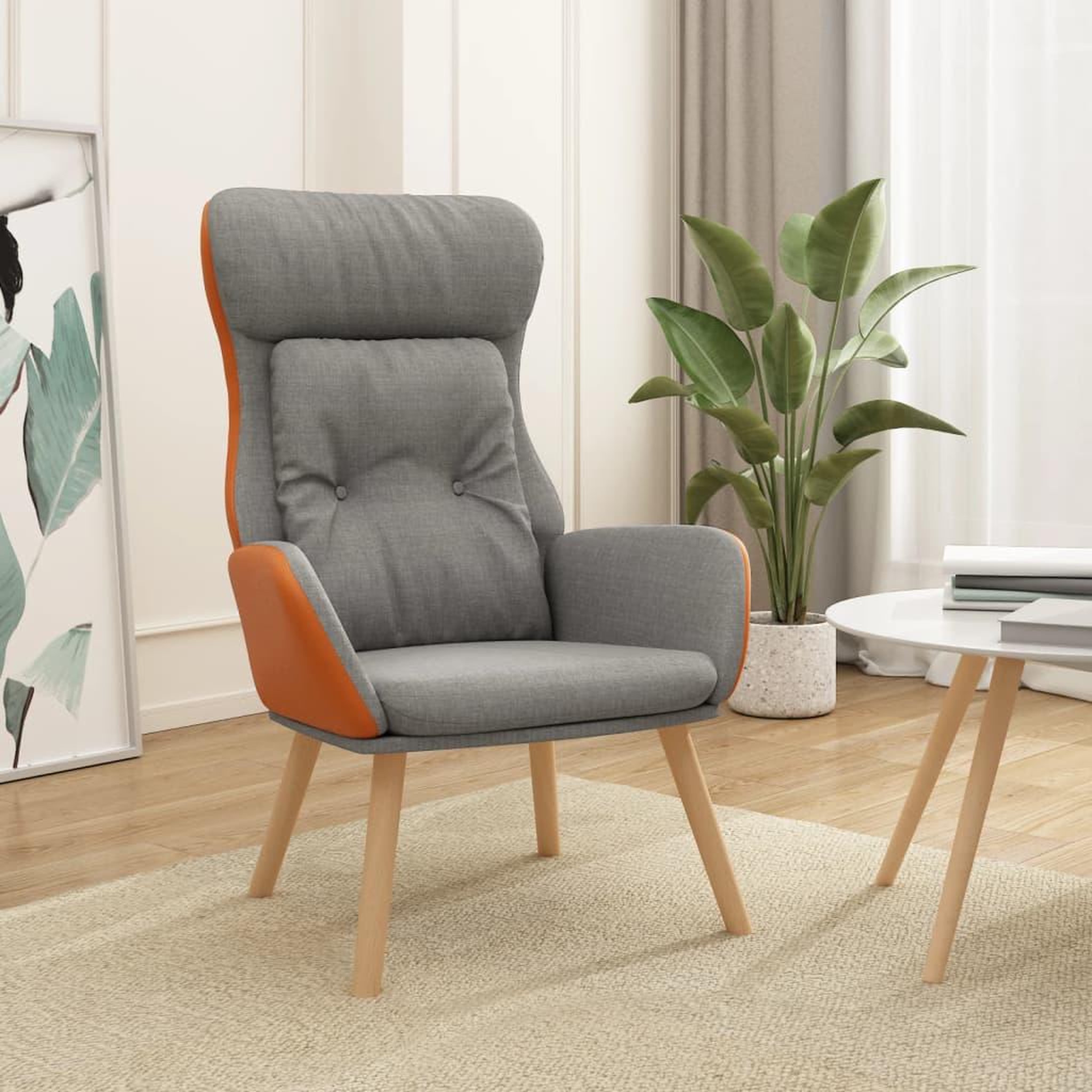 VIDAXL Chaise de relaxation Gris clair Tissu et PVC
