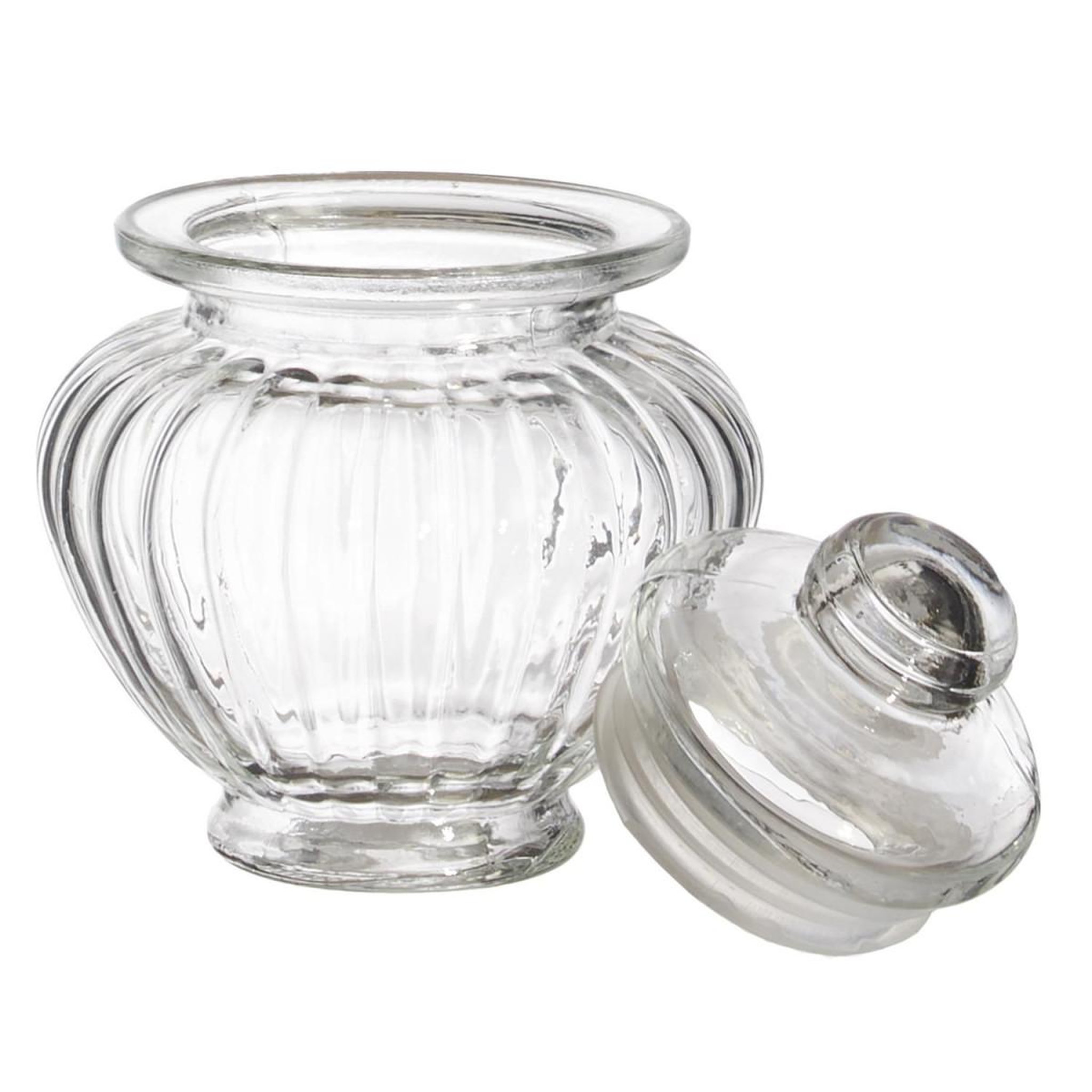 Voir la diapositive 2 : The Home Deco Factory Bonbonnière en verre  arrondie  12cm transparent