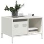 Voir la diapositive 1 : VIDAXL Table basse blanc 68,5x50x43,5 cm acier lamine a froid