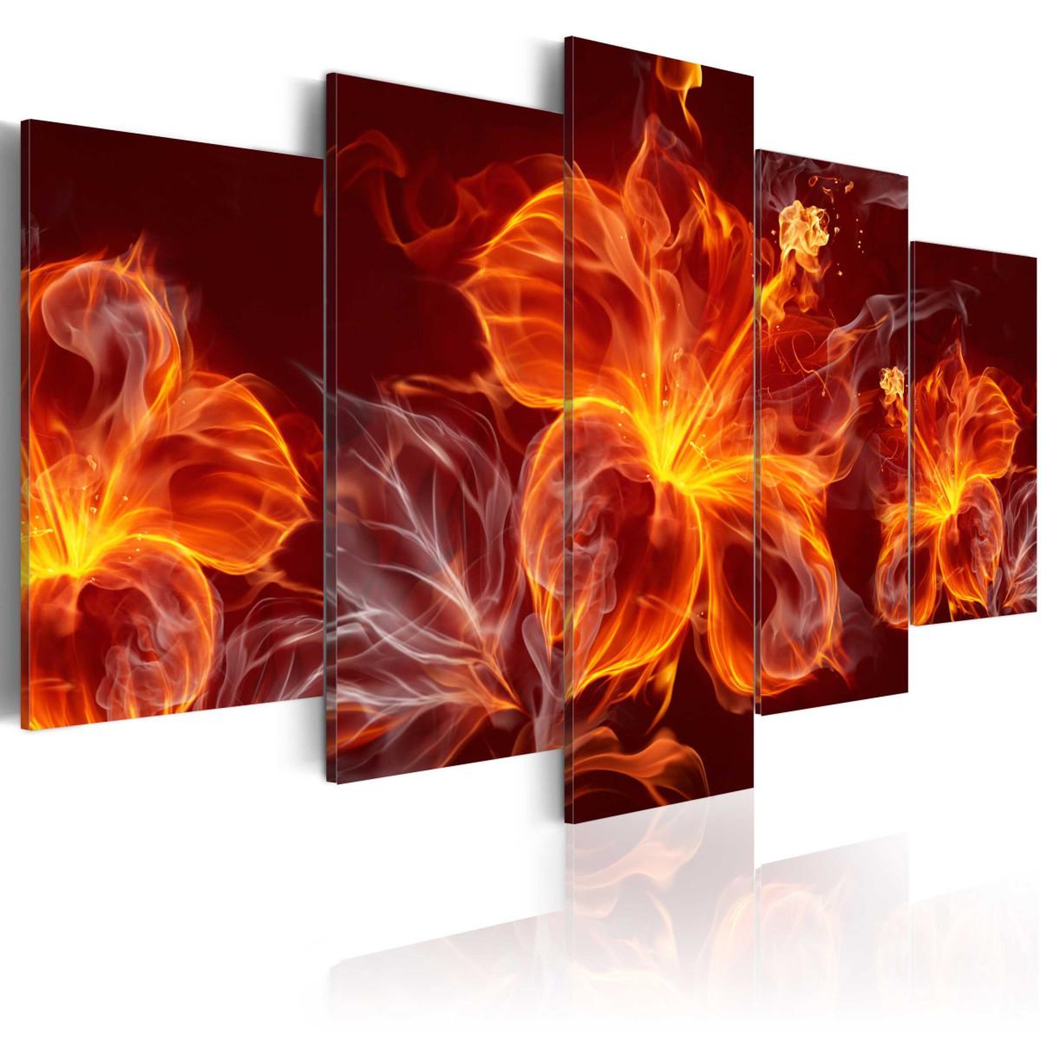 Paris Prix Tableau imprimé  fiery flowers. Coloris disponibles : Multicolore