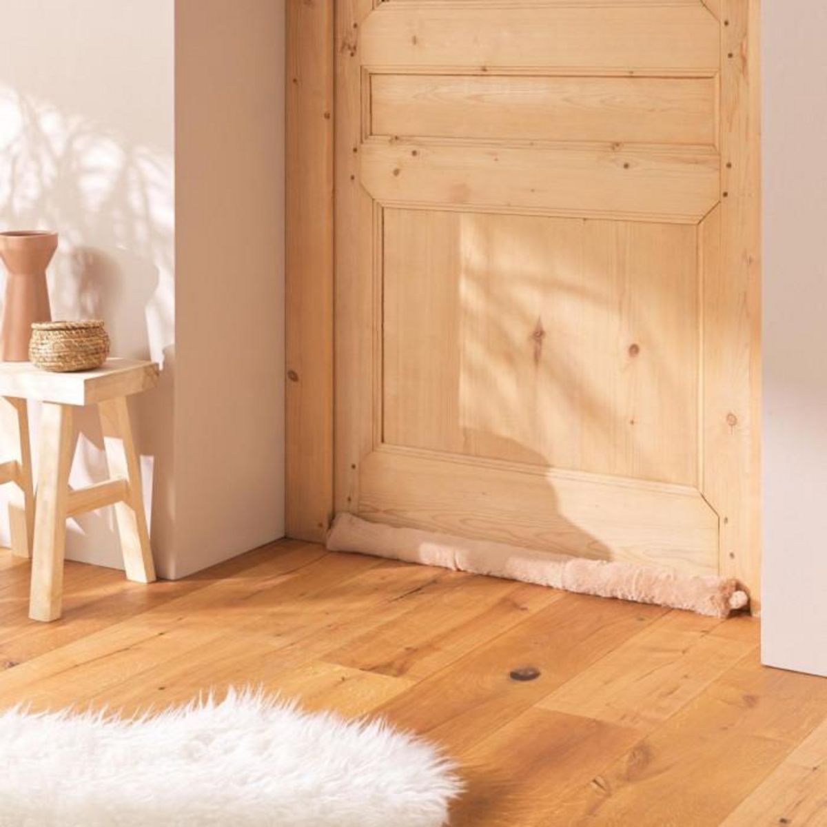 Paris Prix Boudin Bas de Porte Imitation Fourrure  Foxy  80cm Sable