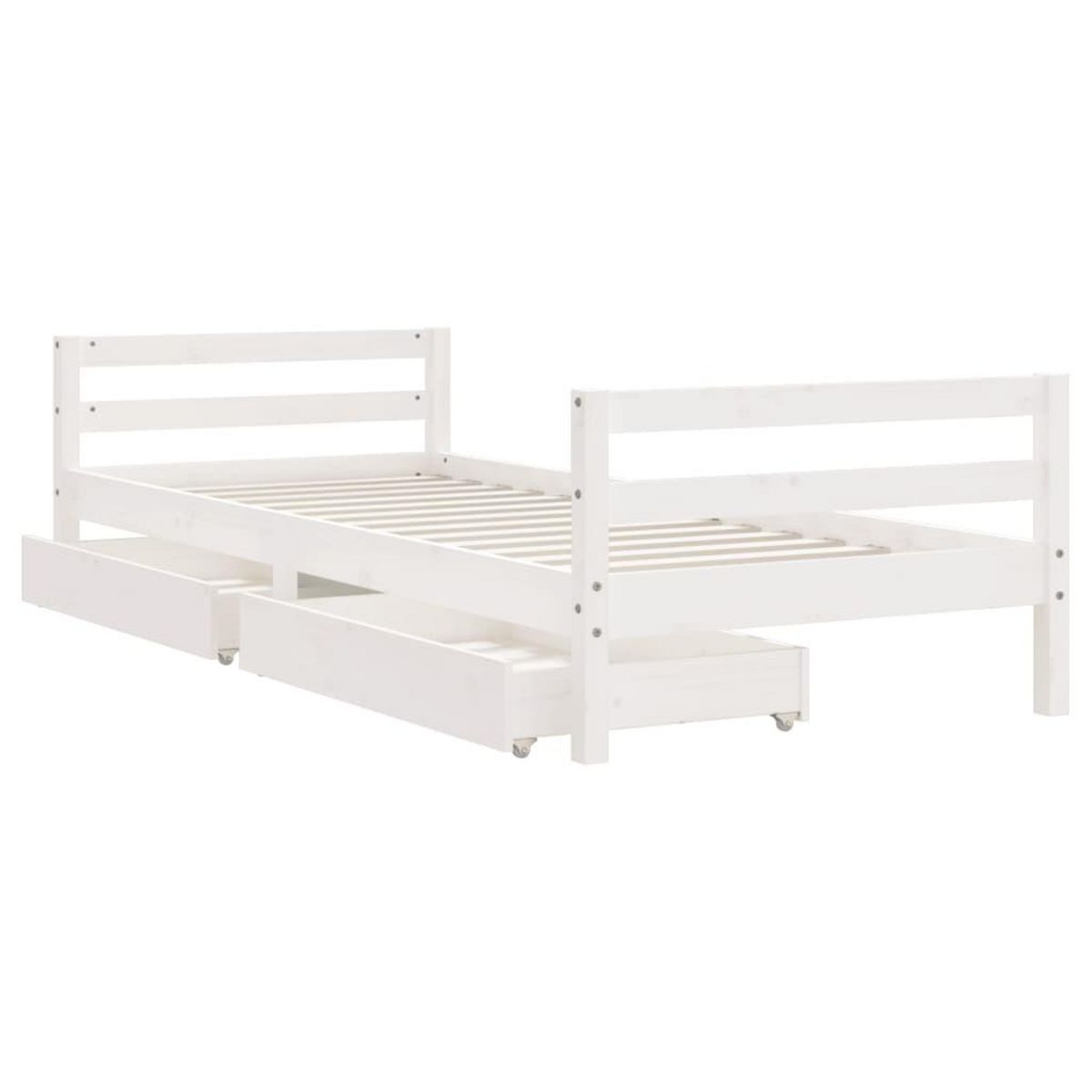 VIDAXL Cadre de lit enfant tiroirs blanc 80x200 cm bois de pin massif