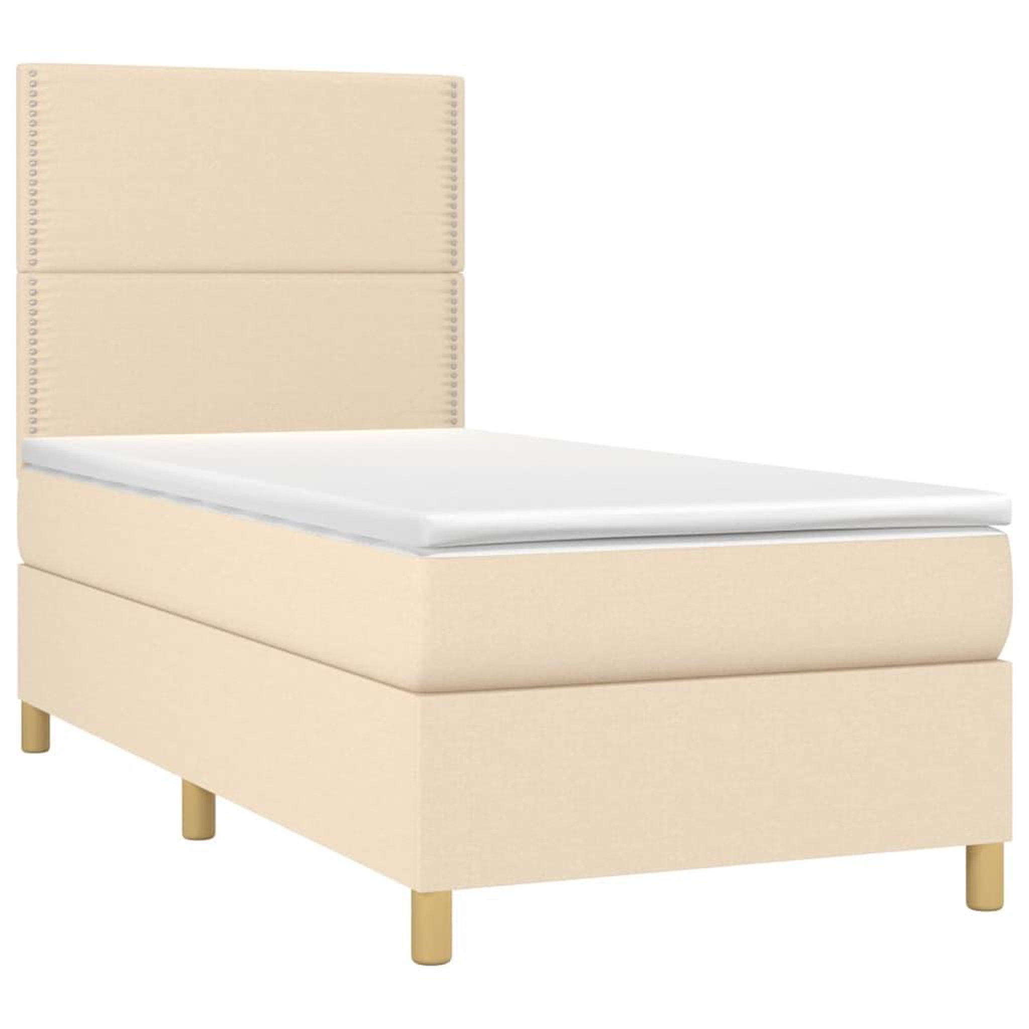 Voir la diapositive 3 : VIDAXL Sommier a lattes de lit avec matelas Creme 80x200 cm Tissu