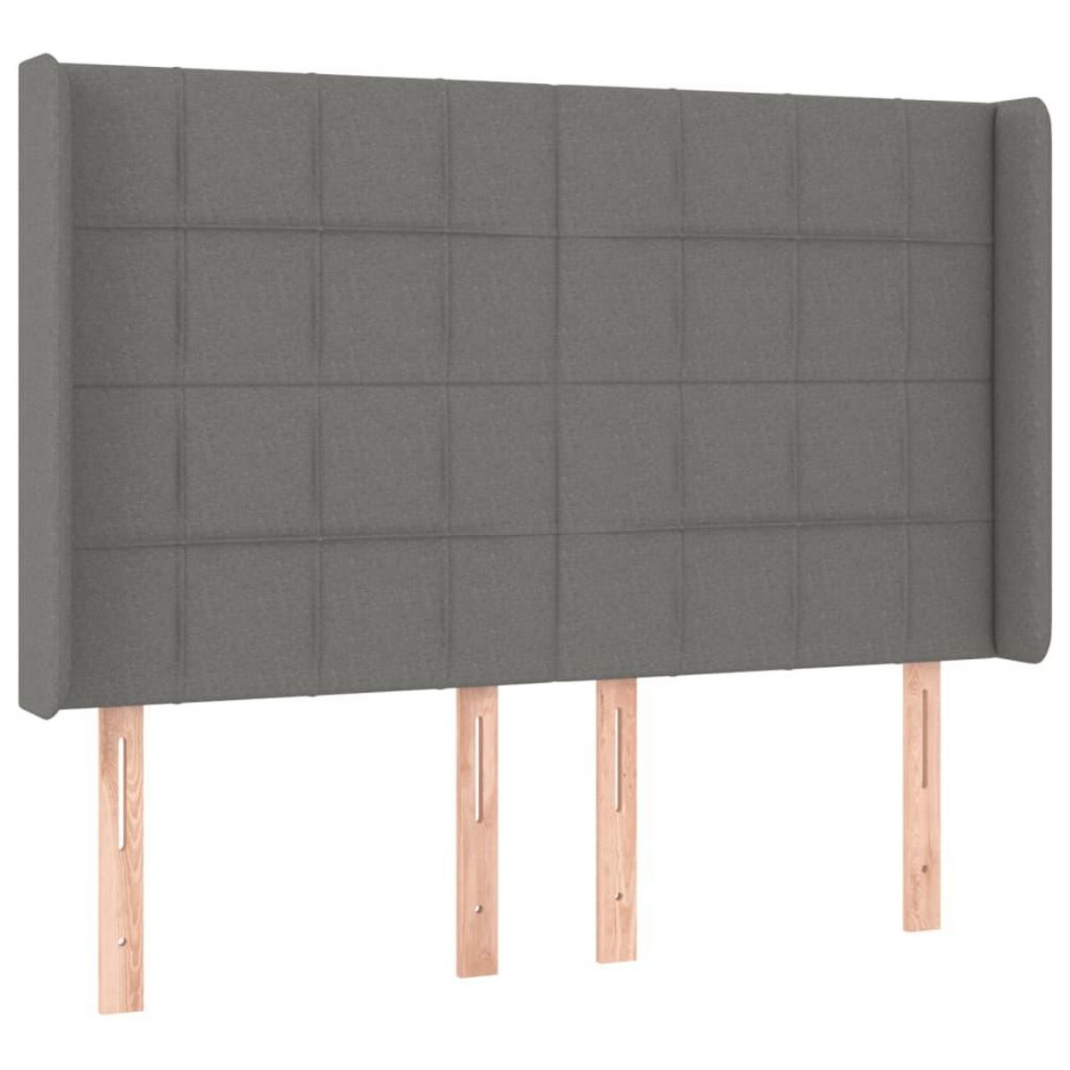 VIDAXL Tete de lit a LED Gris fonce 147x16x118/128 cm Tissu