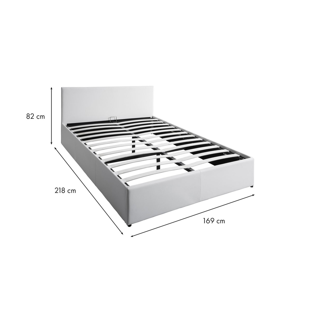 Lit coffre 160x200 cm sommier inclus avec tete de lit WILLOW