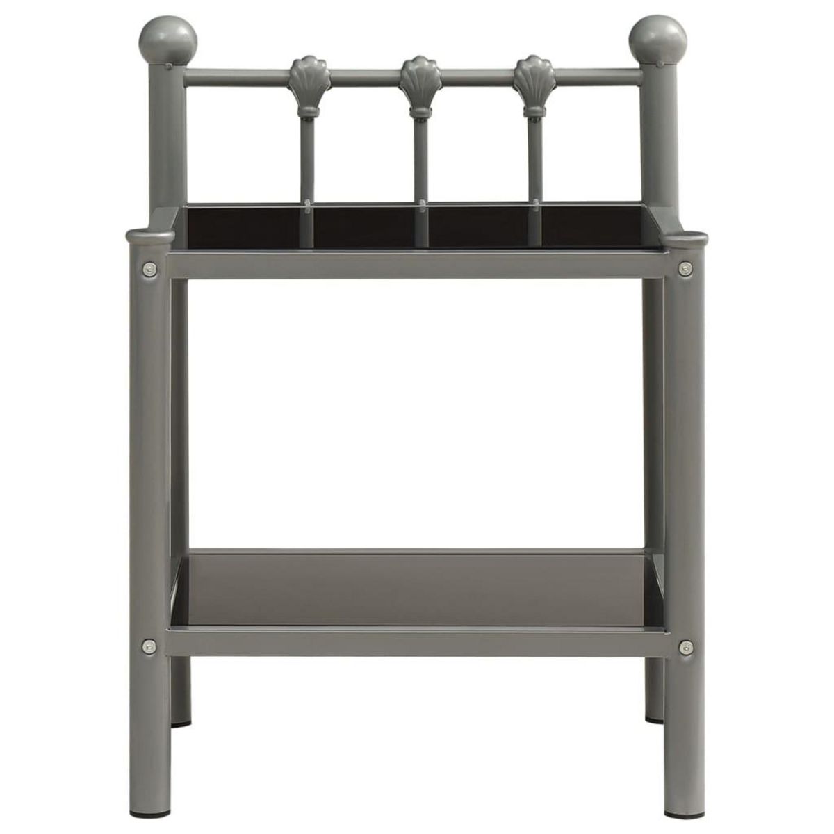VIDAXL Table de chevet Gris et noir 45x34,5x60,5 cm Metal et verre