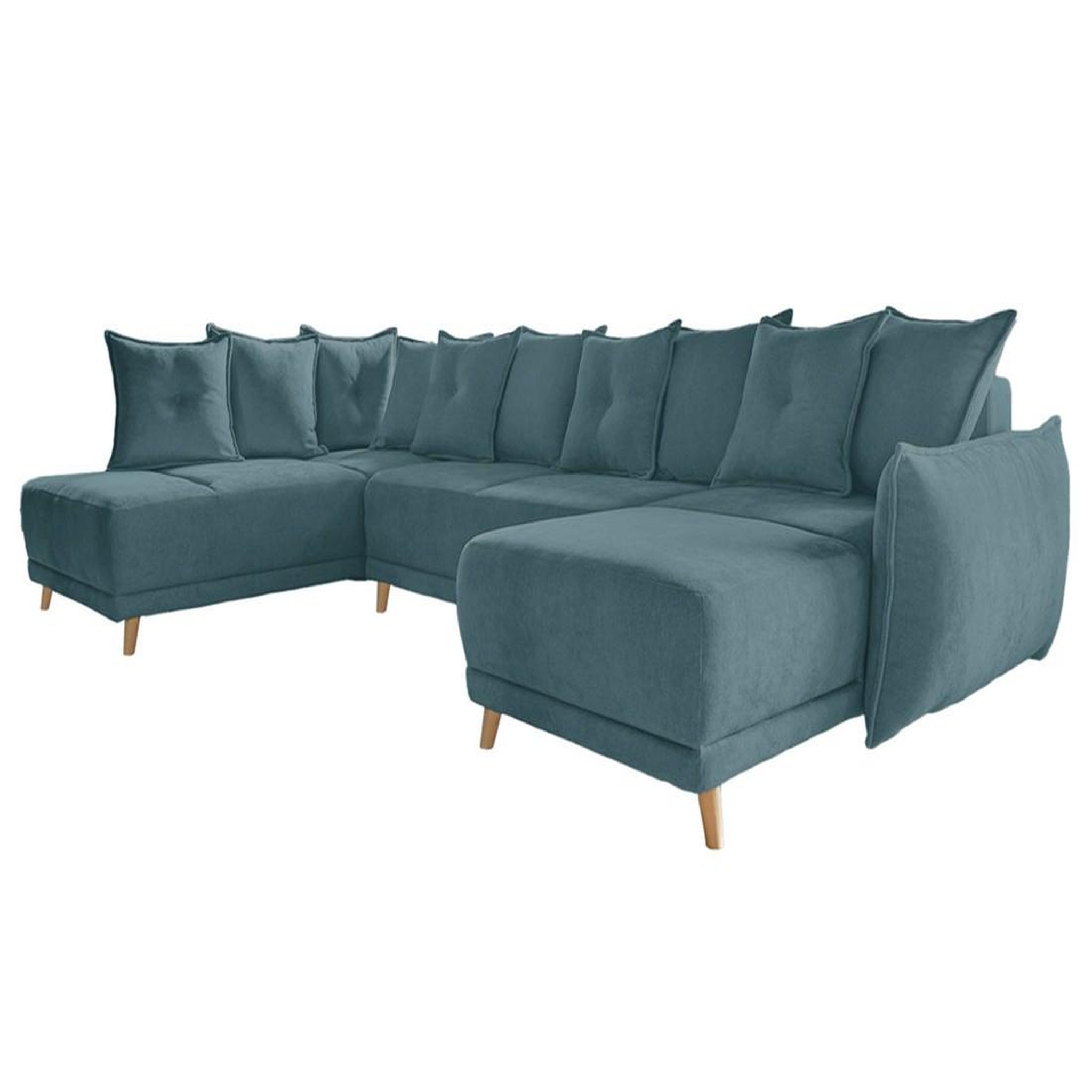 Voir la diapositive 6 : BEST MOBILIER Lena - canapé d'angle panoramique convertible - avec coffre - 7 places - gauche