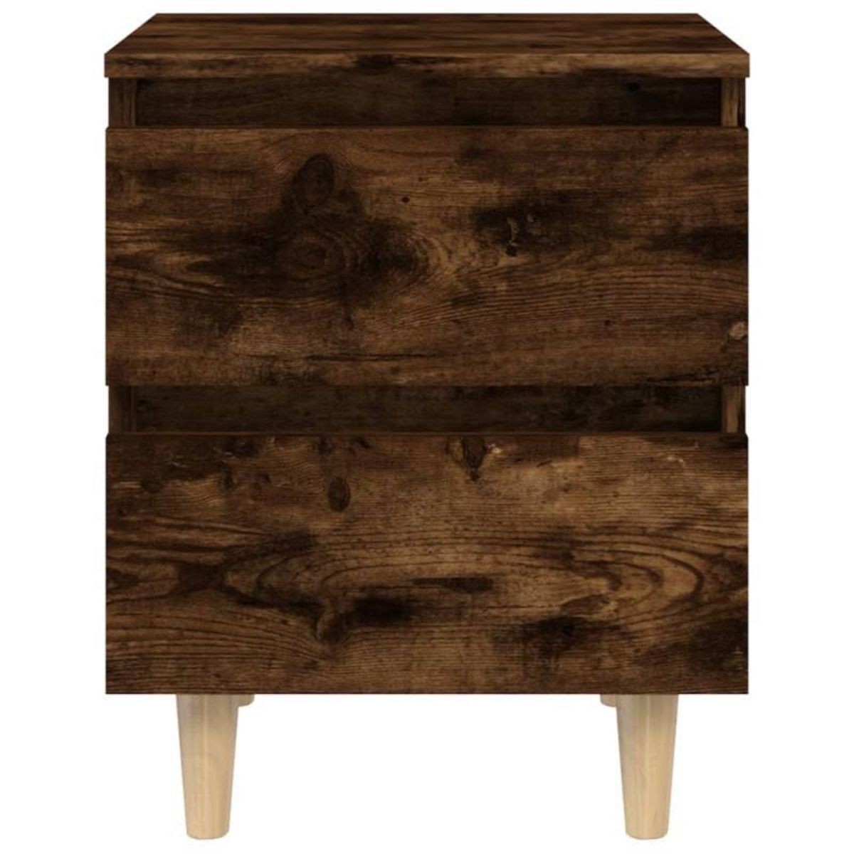 VIDAXL Table de chevet avec pieds en bois Chêne fumé 40x35x50 cm
