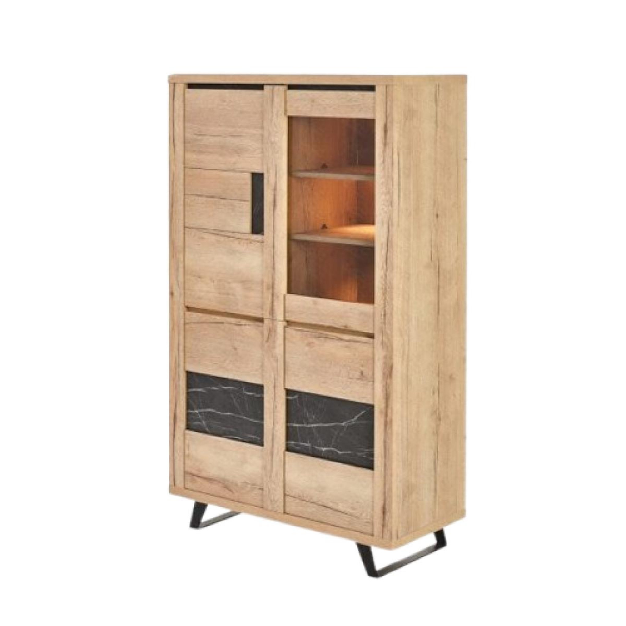 JLC KREATION Vitrine contemporaine bois effet céramique horace