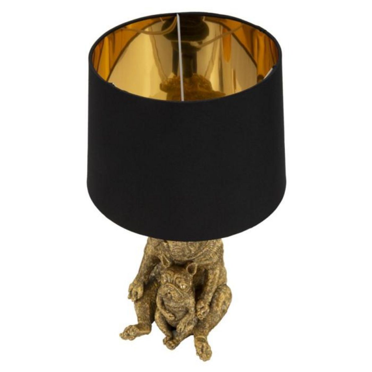 Paris Prix Lampe à Poser en Résine  Chiens  43cm Or & Noir