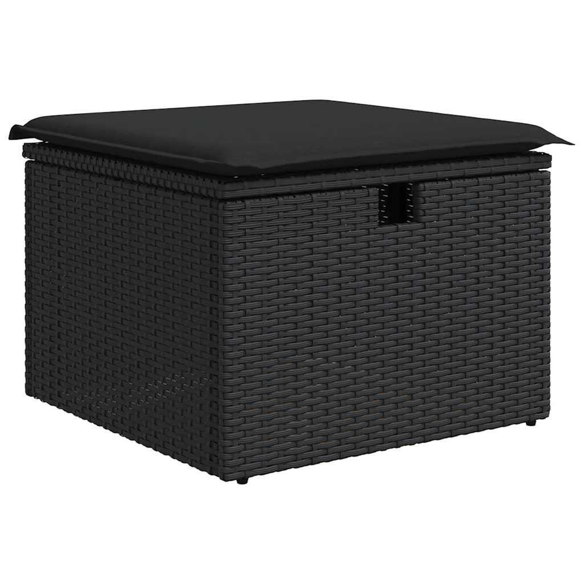 Voir la diapositive 5 : VIDAXL Salon de jardin 6 pcs avec coussins noir resine tressee