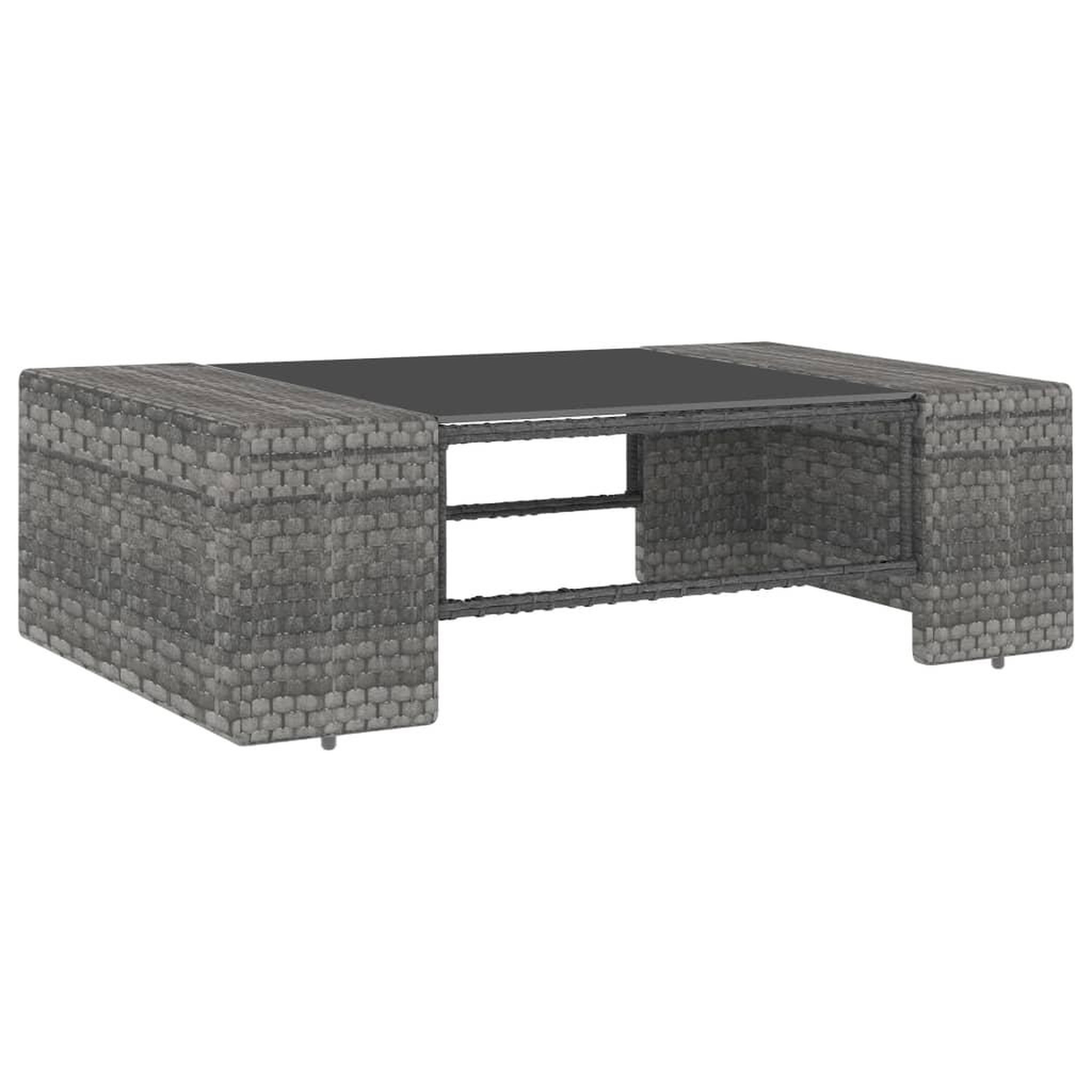 Voir la diapositive 4 : VIDAXL Salon de jardin 4 pcs Resine tressee Gris