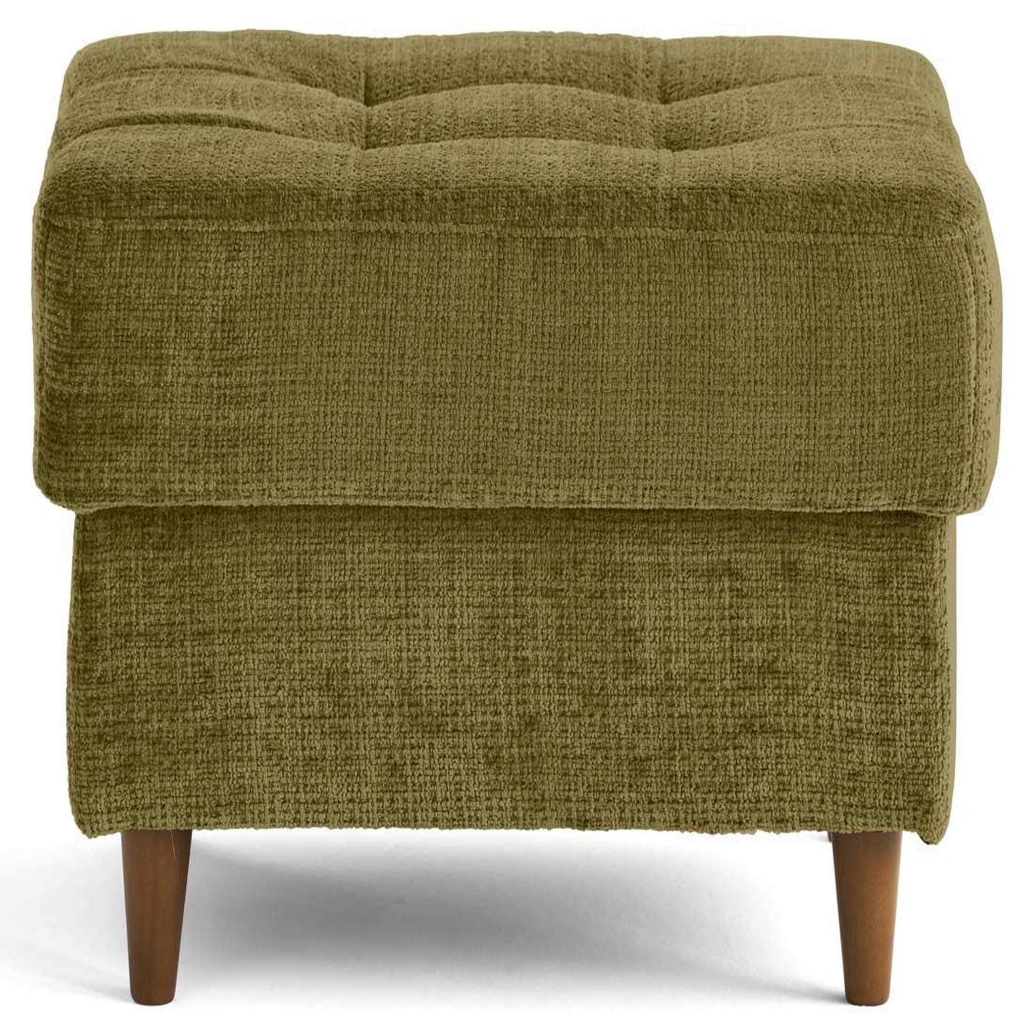 Voir la diapositive 4 : BEST MOBILIER Anna - pouf en velours texturé - pieds en bois