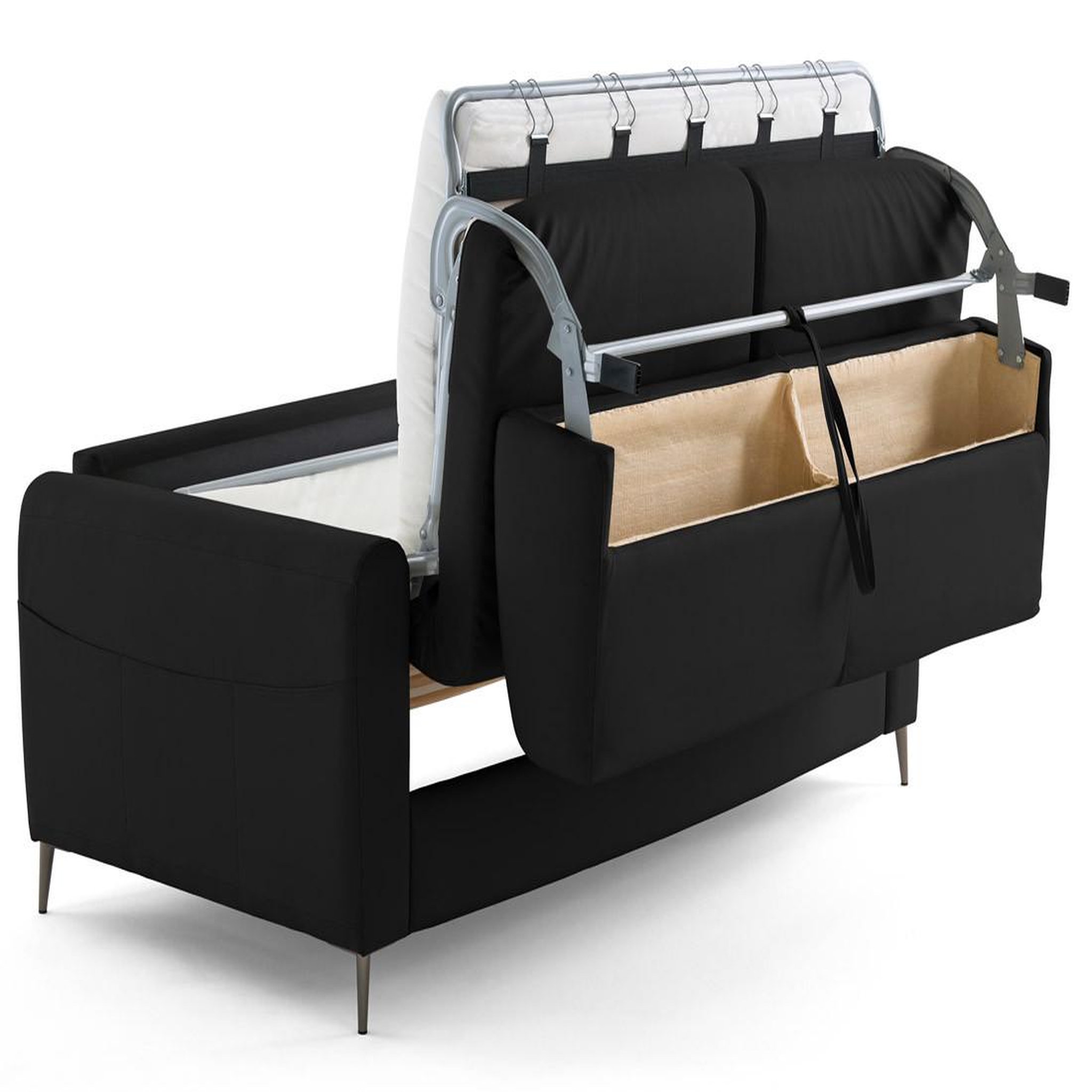 Voir la diapositive 6 : LISA DESIGN Owen - canapé 3 places convertible express couchage quotidien 140 cm matelas 12 cm en simili