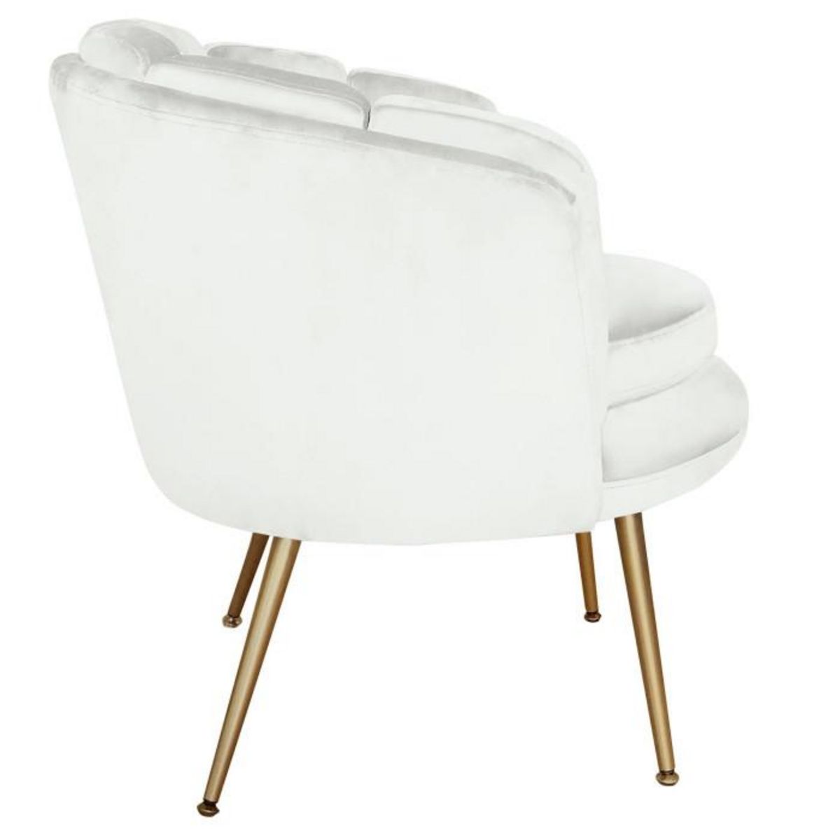 Paris Prix Fauteuil Arrondi en Velours  Dabren  80cm Blanc
