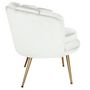 Voir la diapositive 3 : Paris Prix Fauteuil Arrondi en Velours  Dabren  80cm Blanc