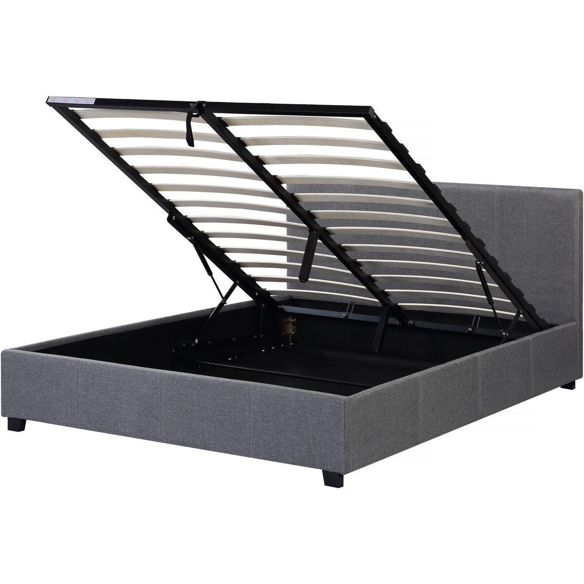 Habitat et Jardin Lit double avec coffre  Carla  - 180 x 200 - Gris