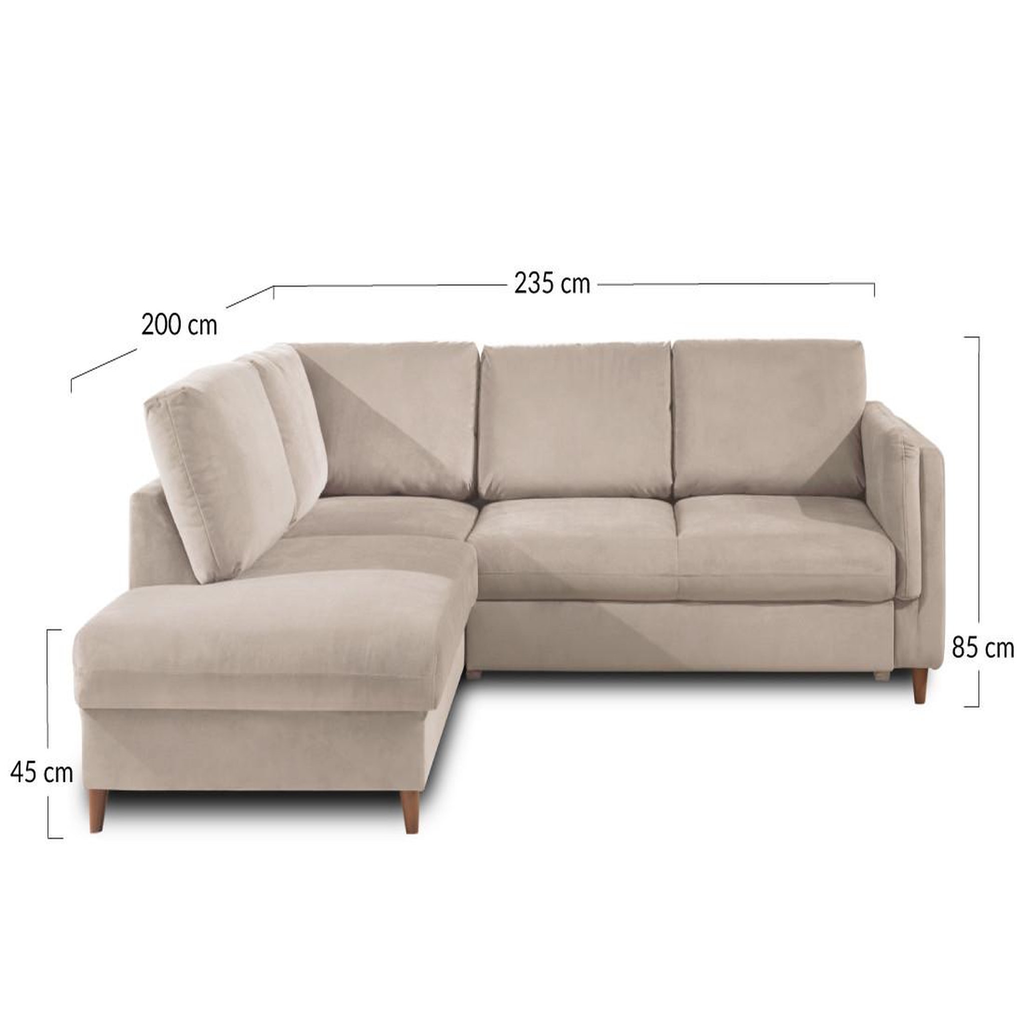 Voir la diapositive 6 : LISA DESIGN Brooke - canapé d'angle gauche - convertible - 5 places - en velours