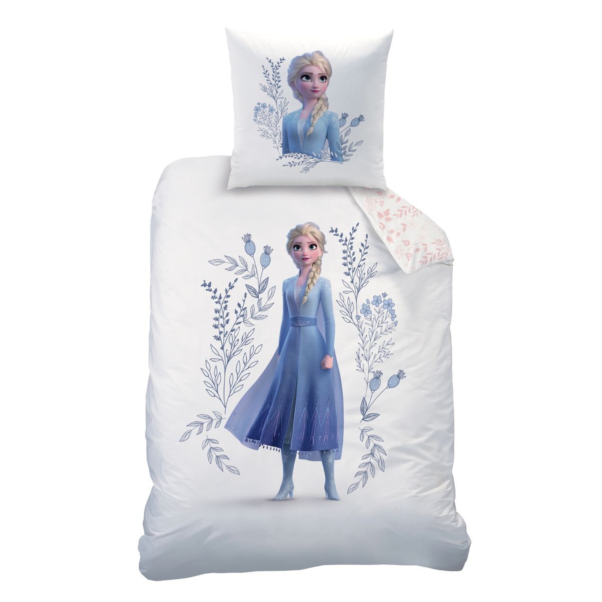 Voir la diapositive 3 : Reine des neiges Parure housse de couette coton réversible Elsa et Anna REINE DES NEIGES