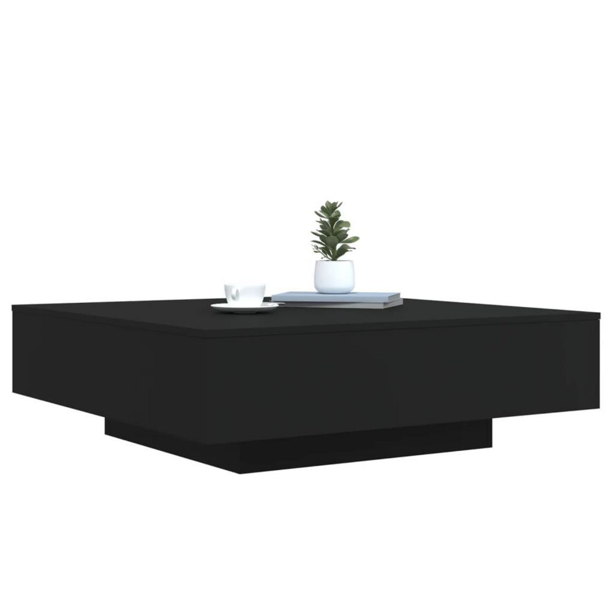 VIDAXL Table basse avec lumieres LED noir 100x100x31 cm