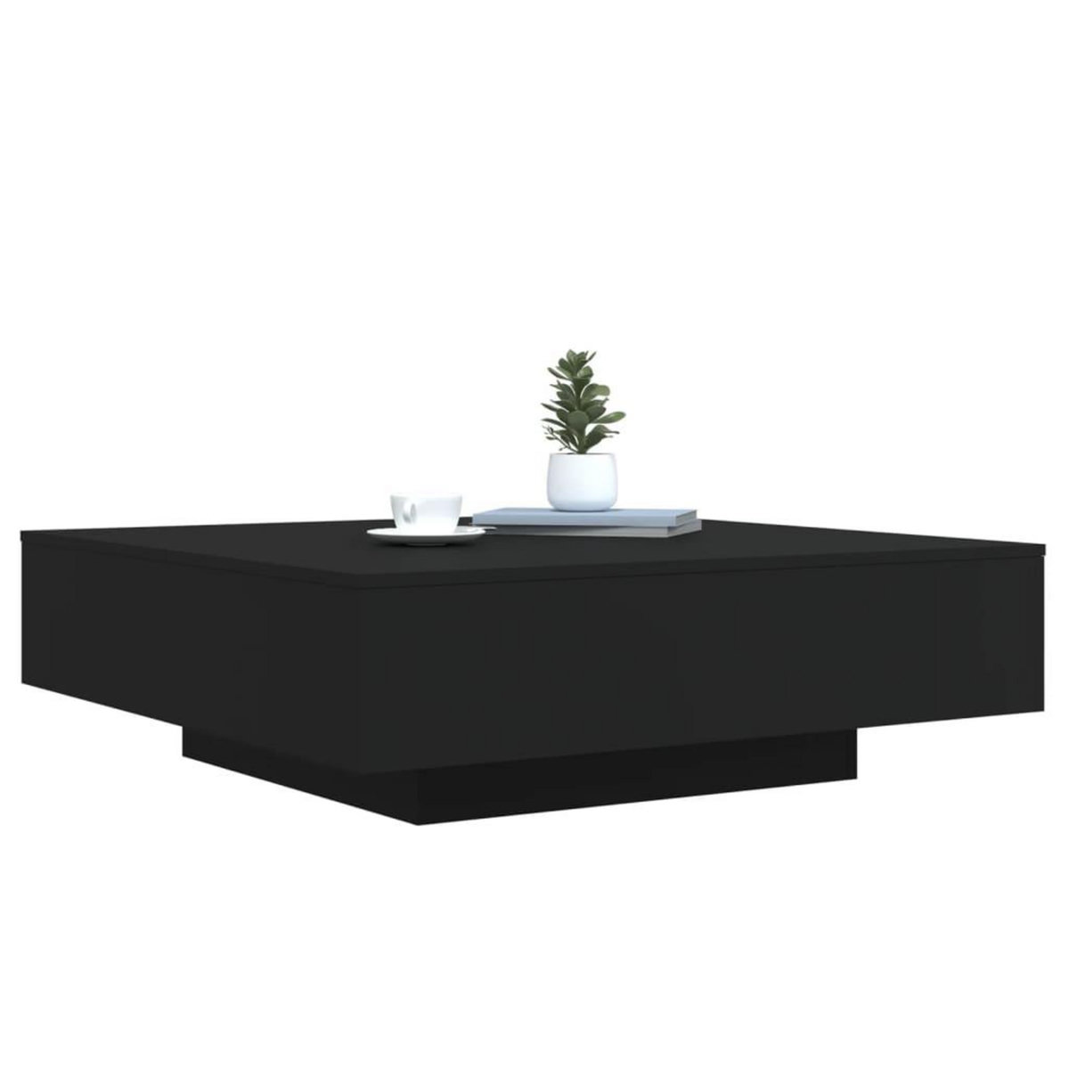 VIDAXL Table basse avec lumieres LED noir 100x100x31 cm