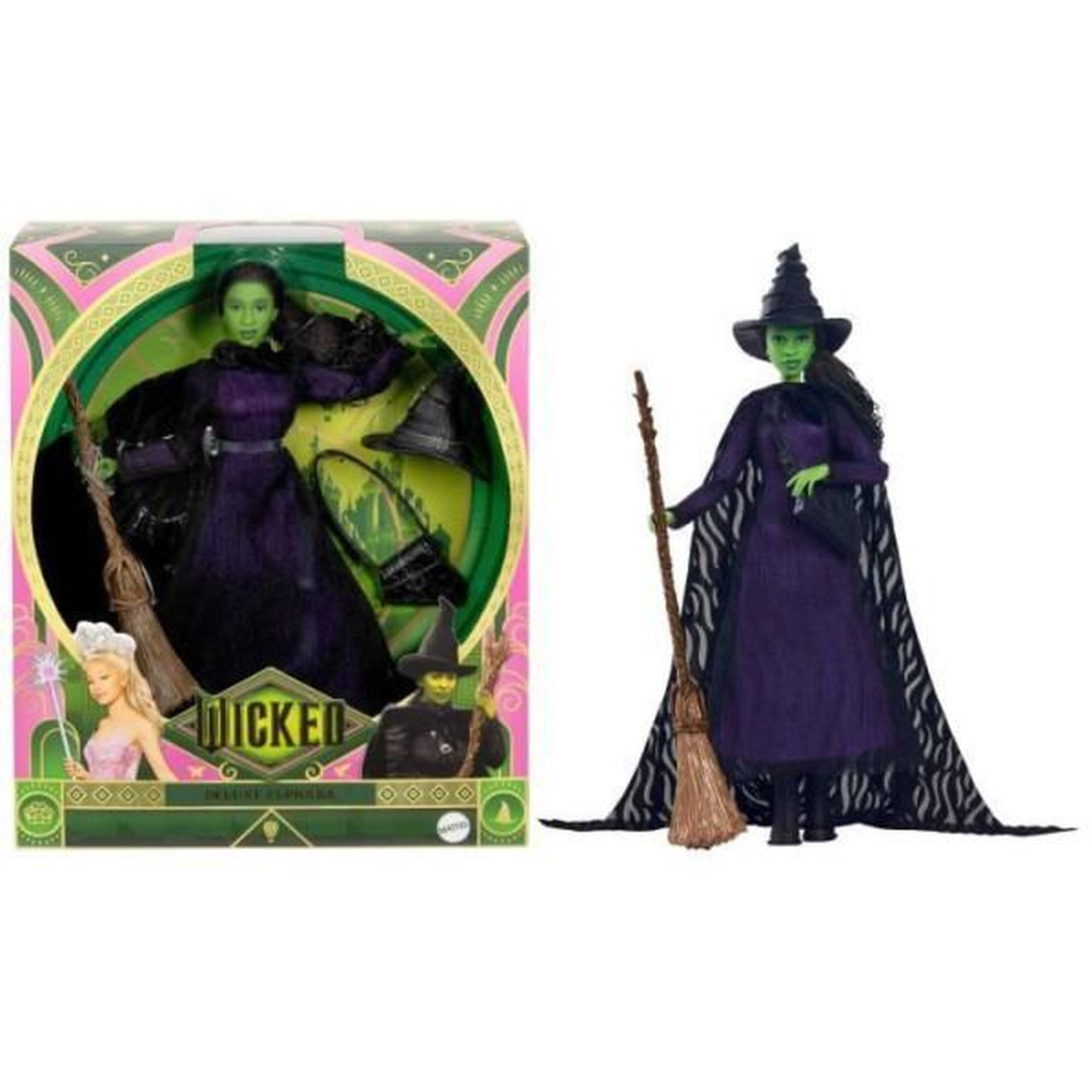 MATTEL Mattel-Wicked-Poupée Elphaba avec cheveux tressés et multiples poses - Wicked - HXY38