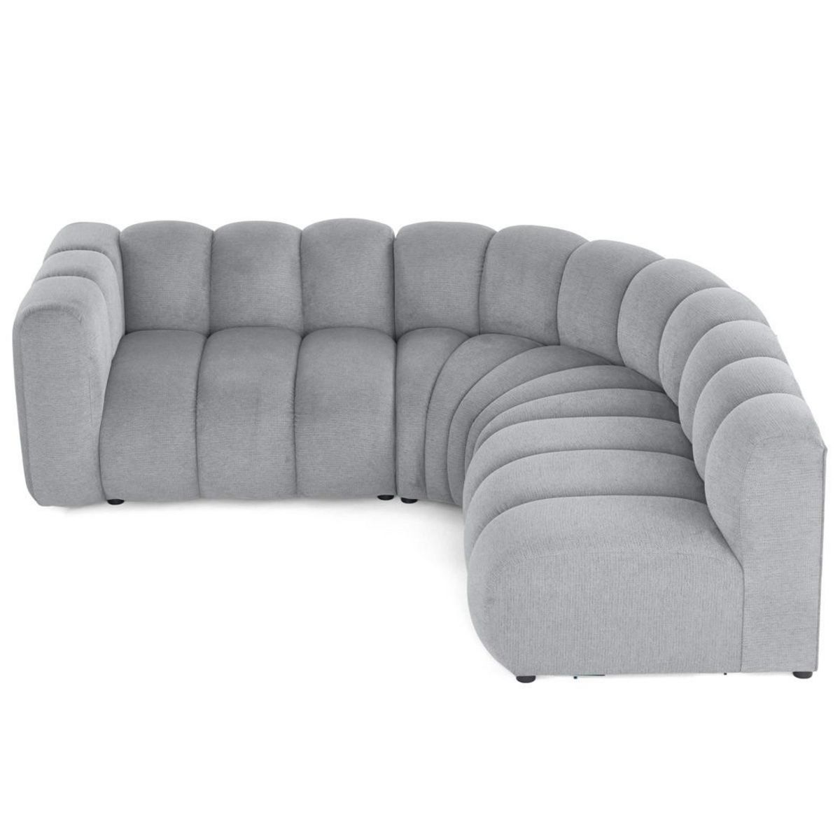 LISA DESIGN Debbie - canapé modulable d'angle droit 4 places avec accoudoir en tissu texturé